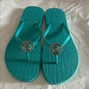 LINDSAY PHILLIPS  Turquoise Flip Flop Summer/Beach Sandals~Size  11